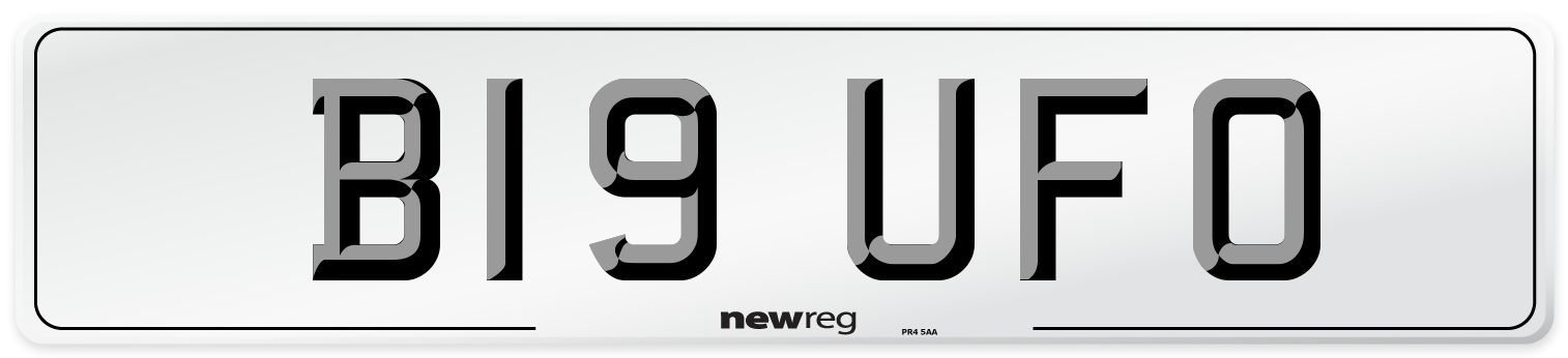 B19 UFO Number Plate from New Reg